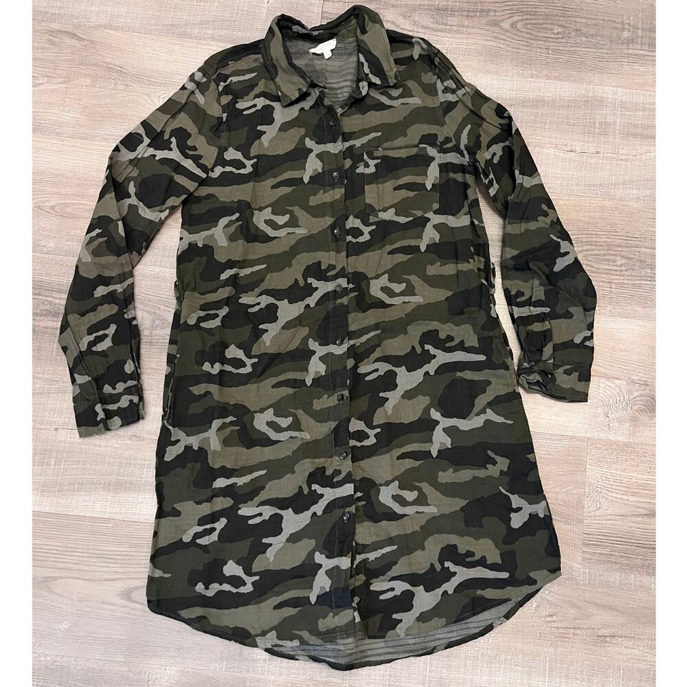 100% Cotton Camo Shirt Dress